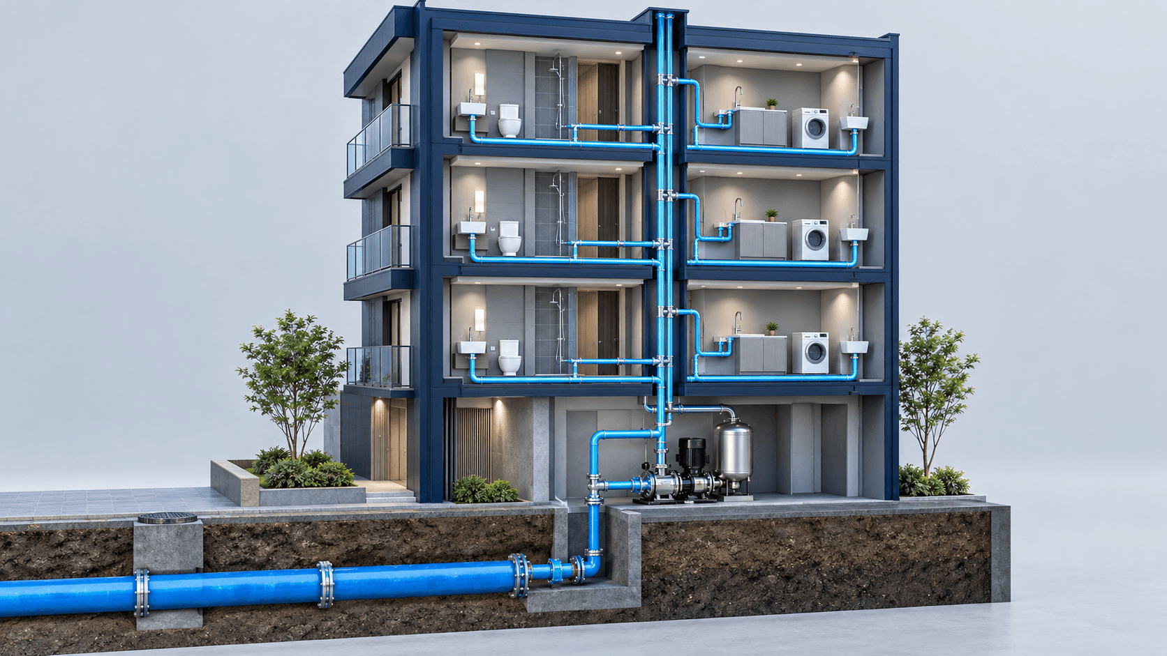 建物給水システムの構成図